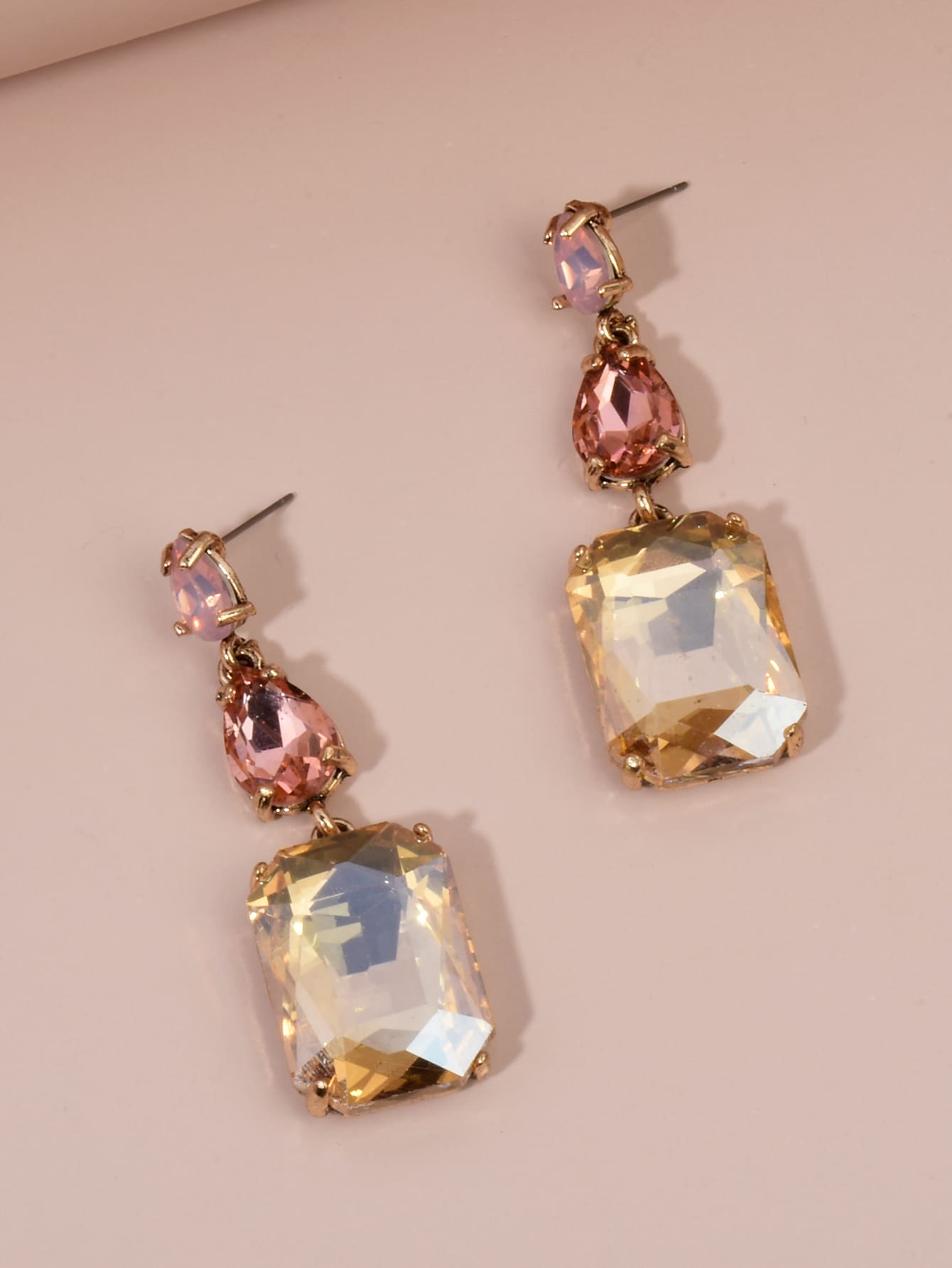 Gemstone Decor Drop Earrings