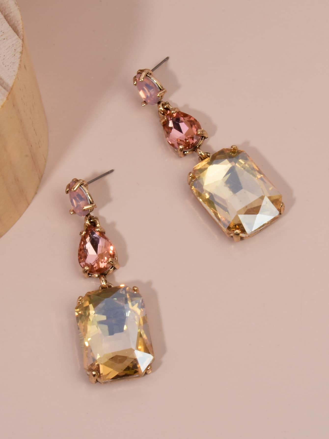 Gemstone Decor Drop Earrings