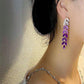 Water Drop Rhinestone Tassel Wheat Ear Pendant Earrings