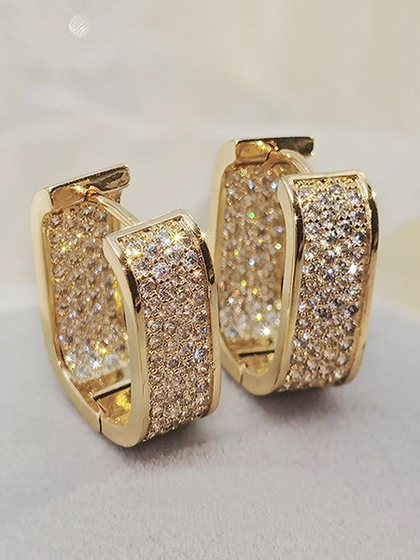 Cubic Zirconia Hoop Earrings