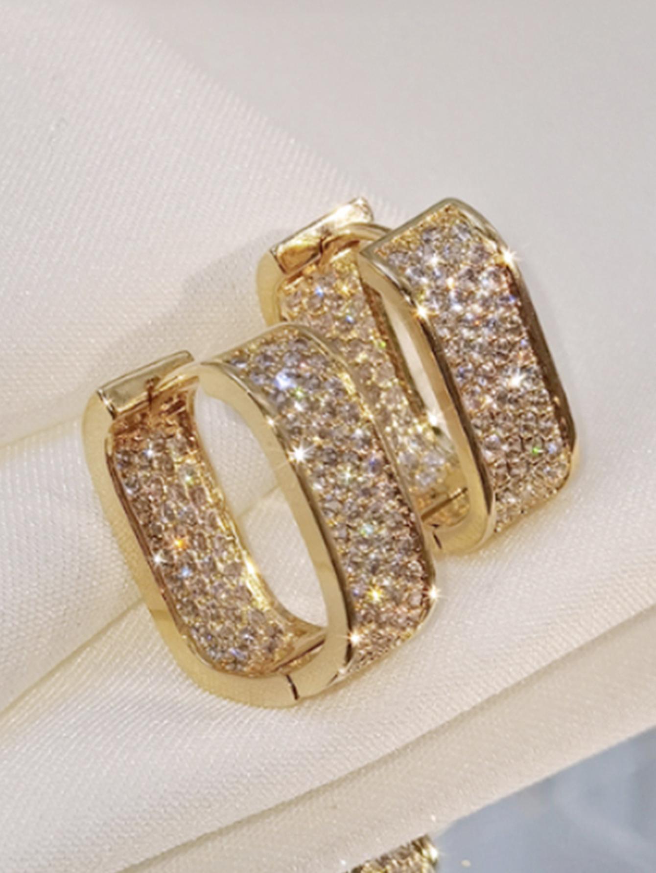 Cubic Zirconia Hoop Earrings