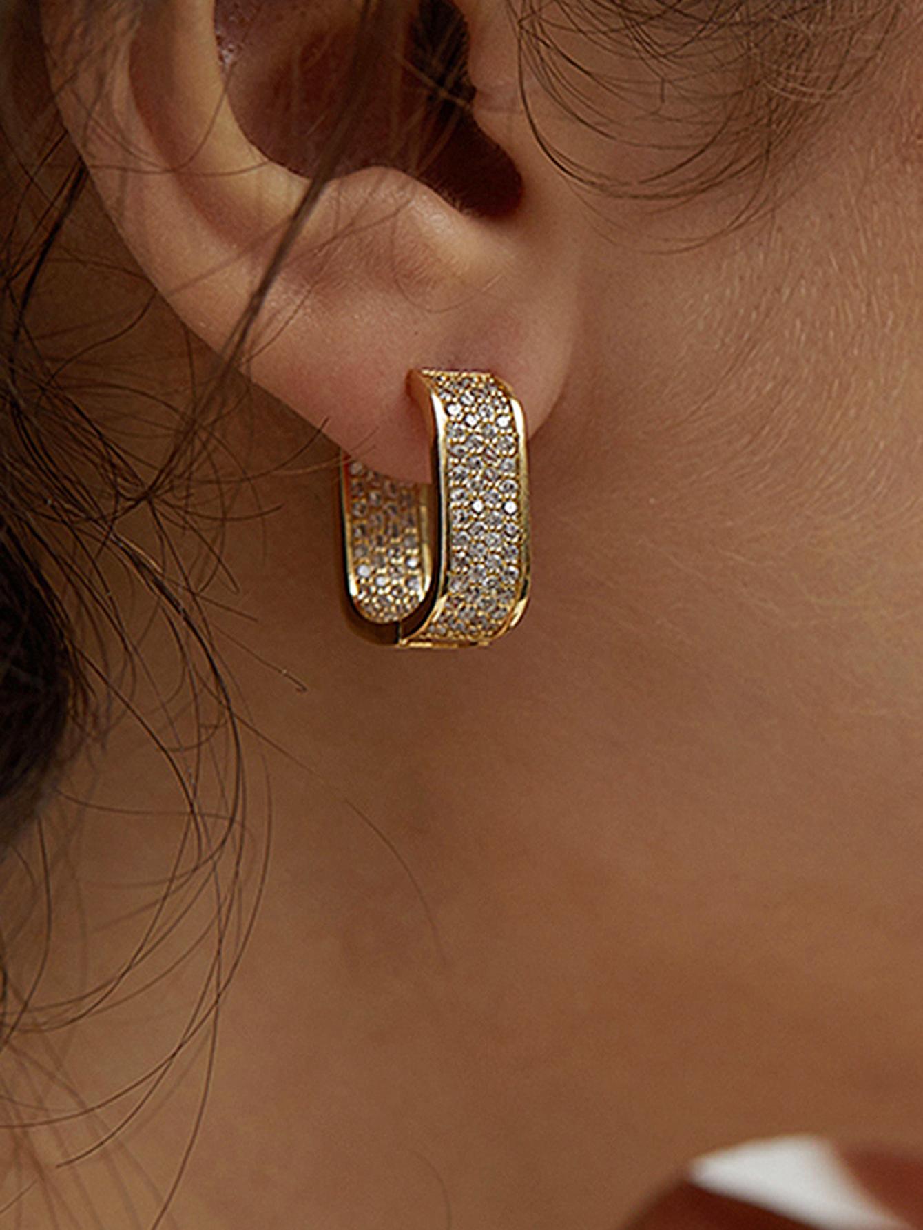 Cubic Zirconia Hoop Earrings