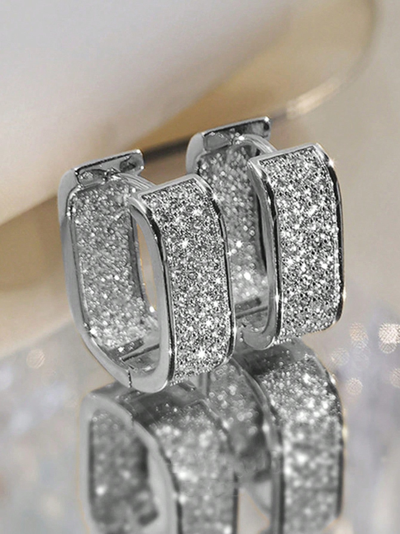 Cubic Zirconia Hoop Earrings