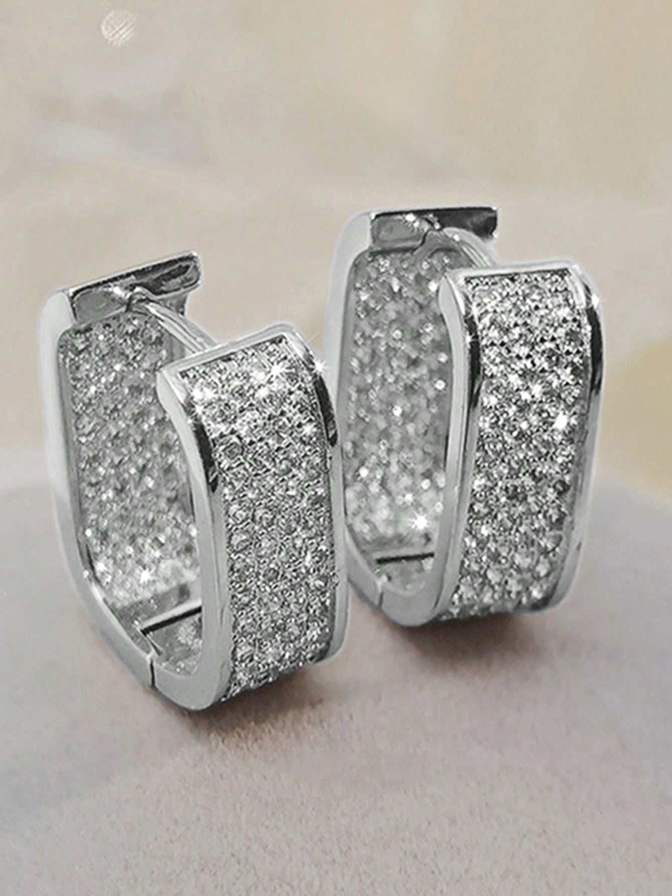 Cubic Zirconia Hoop Earrings