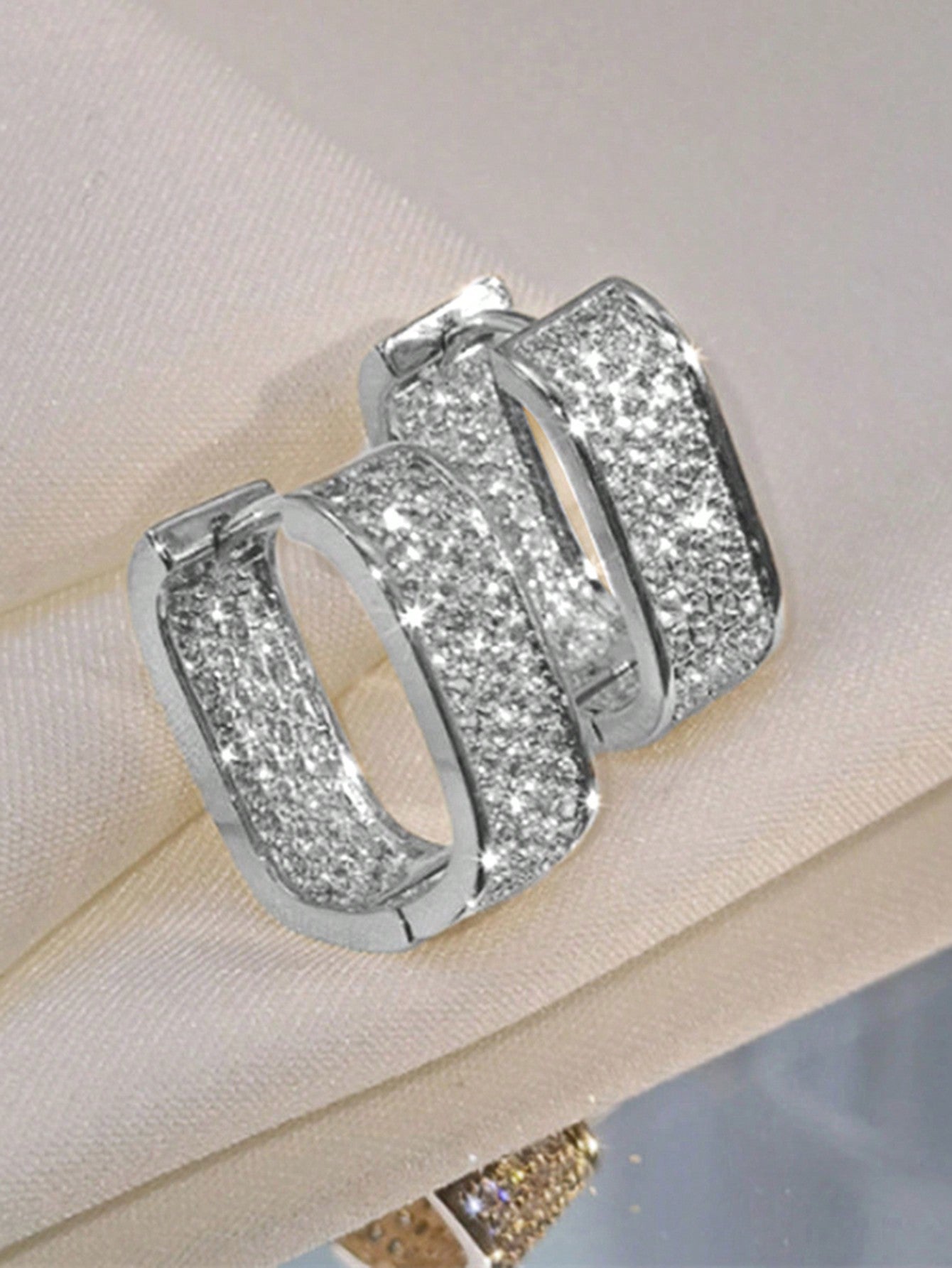 Cubic Zirconia Hoop Earrings