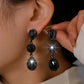 Inlaid Glass Rhinestone Alloy Earrings