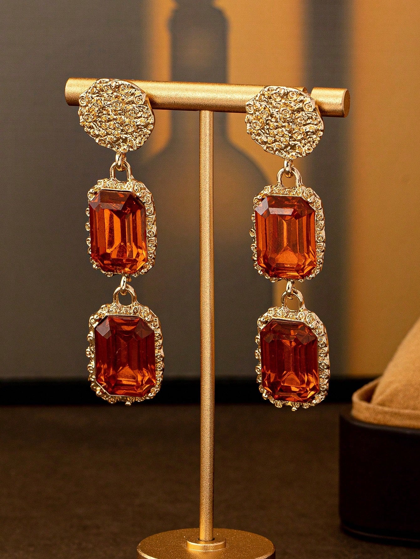 Rhinestone Decor Drop Earrings