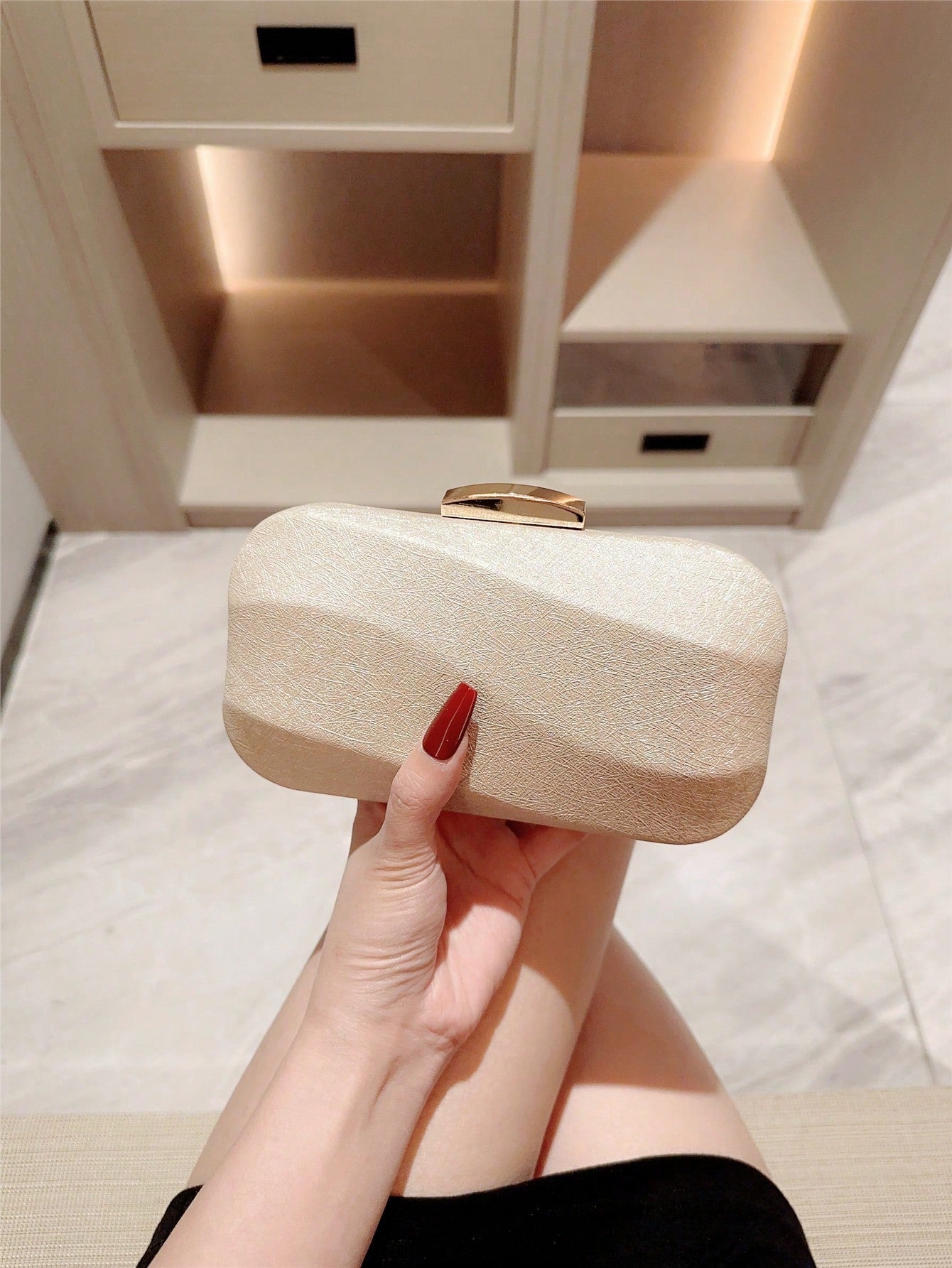 Box-Shaped Evening Clutch Bag