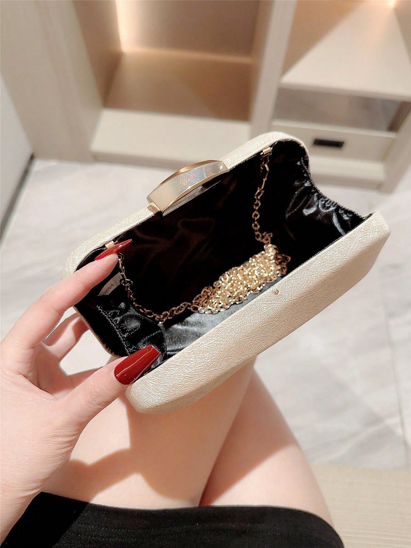 Box-Shaped Evening Clutch Bag