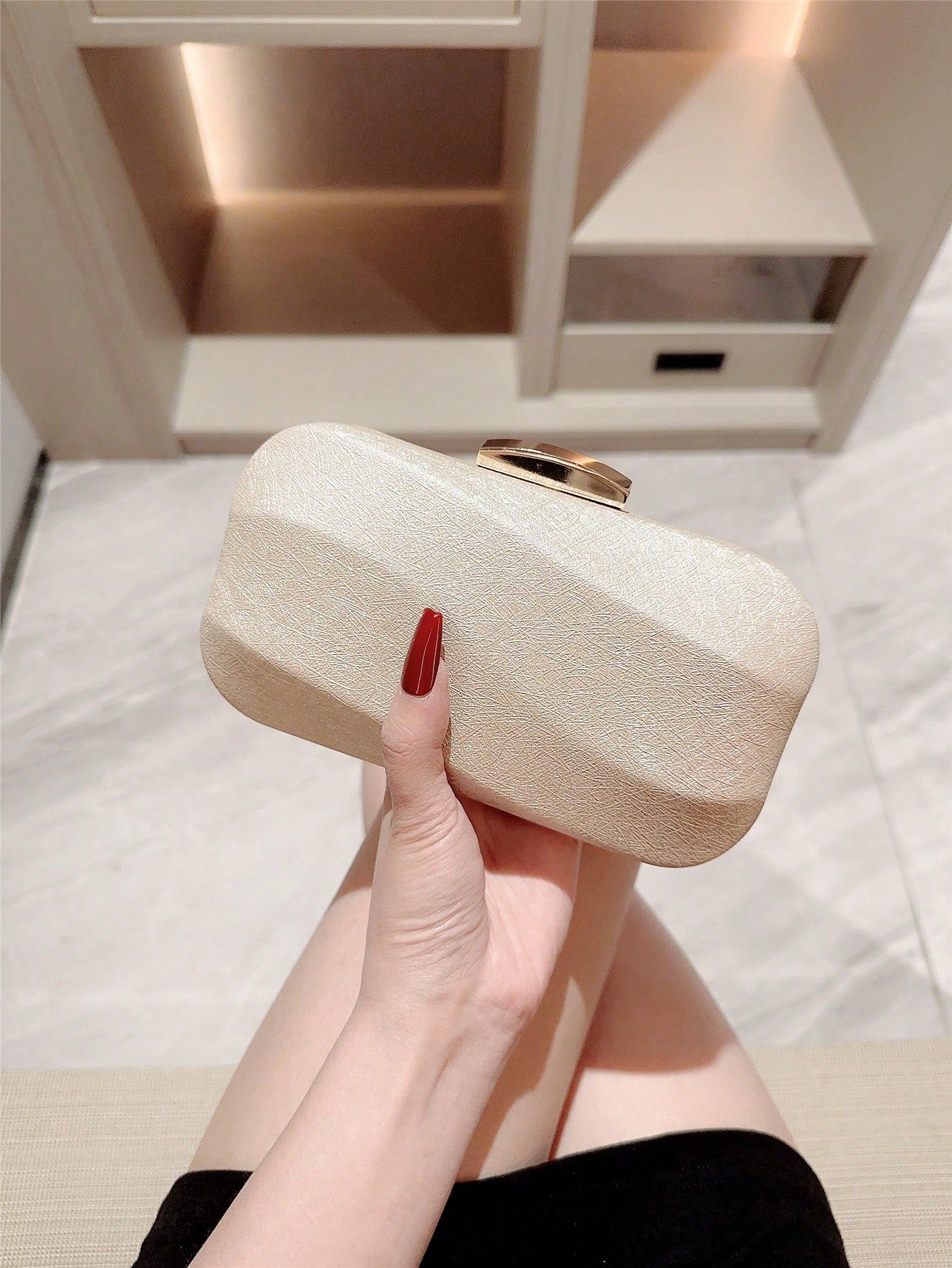 Box-Shaped Evening Clutch Bag