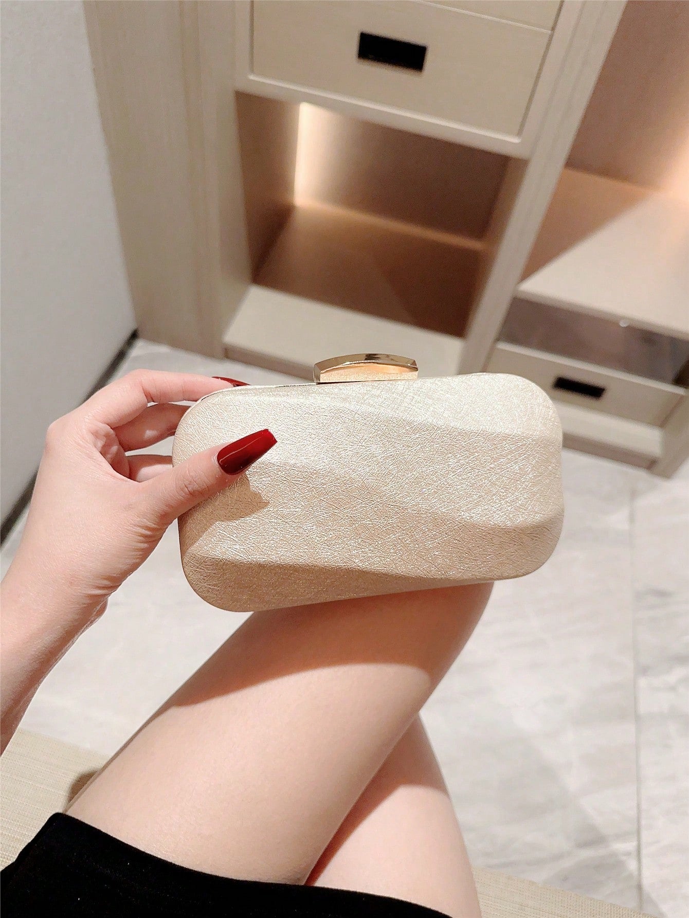 Box-Shaped Evening Clutch Bag