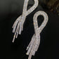 Geometric Tassel Design Inlaid With Cubic Zirconia Earrings