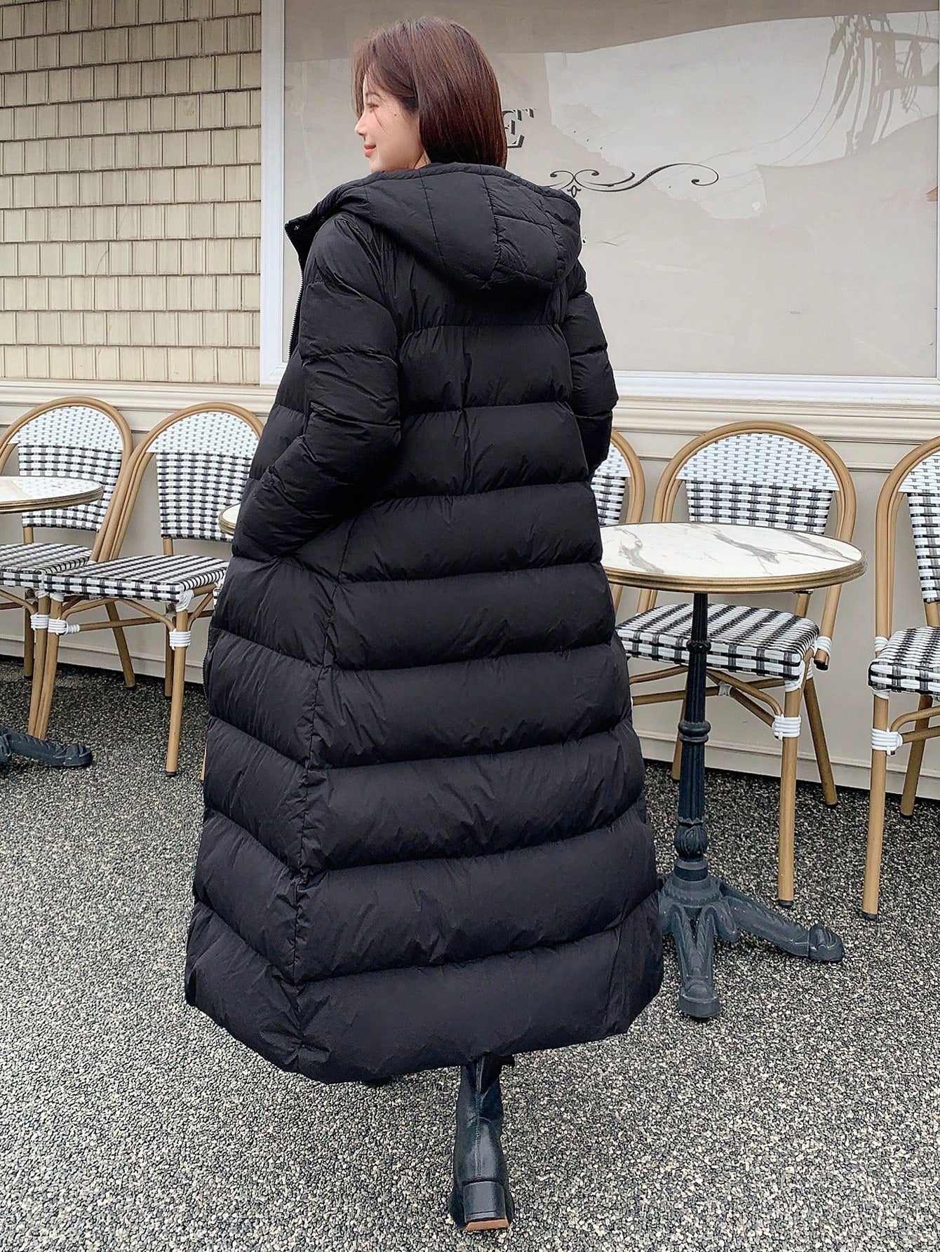 Hooded Padded Belted Puffer Coat Jacket