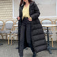 Hooded Padded Belted Puffer Coat Jacket