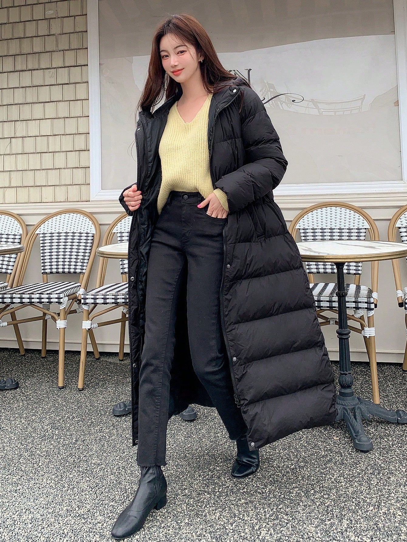 Hooded Padded Belted Puffer Coat Jacket