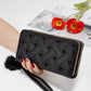 Heart Embroidery Long Wallet Lightweight Modern Business Credit Card ID Card Money Cash Wallet