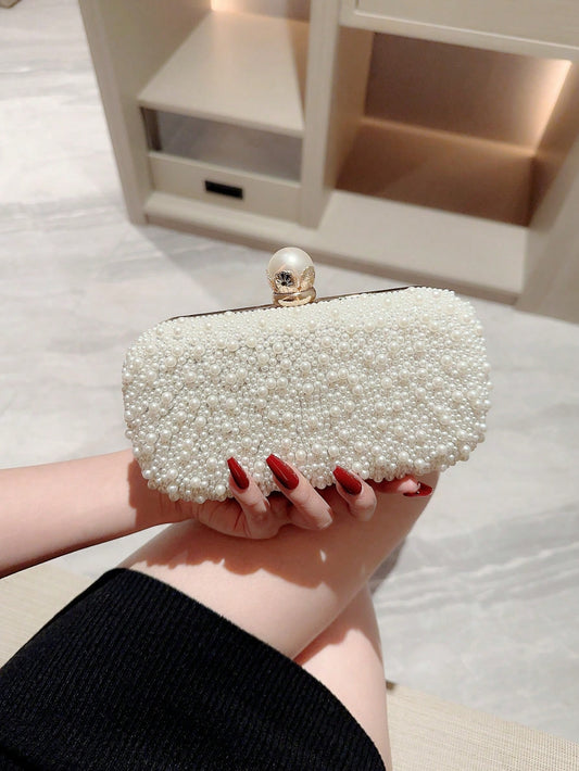 Romantic Pearl Encrusted Clutch Bag