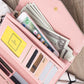 Korean Style diamond Check Contrast Color Envelope Clutch Wallet