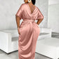 Plus Size Pleated Kaftan Sexy Dress