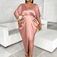 Plus Size Pleated Kaftan Sexy Dress
