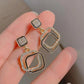 Rhinestone Geometry Cubic Stud Earrings