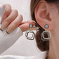 Rhinestone Geometry Cubic Stud Earrings