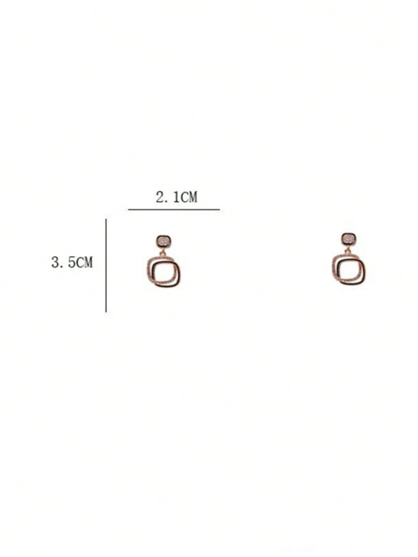 Rhinestone Geometry Cubic Stud Earrings