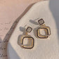 Rhinestone Geometry Cubic Stud Earrings