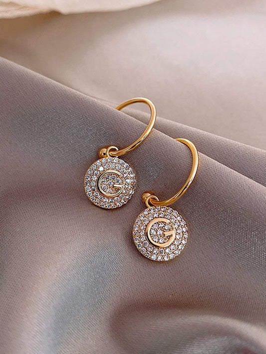 Rhinestone Letter Earrings