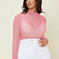 Mock Neck Mesh Top Without Bra