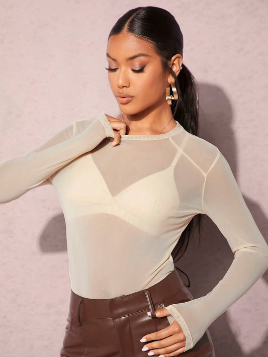 Sheer Slim Mesh Top