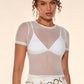 See Through Mesh Top Without Bra