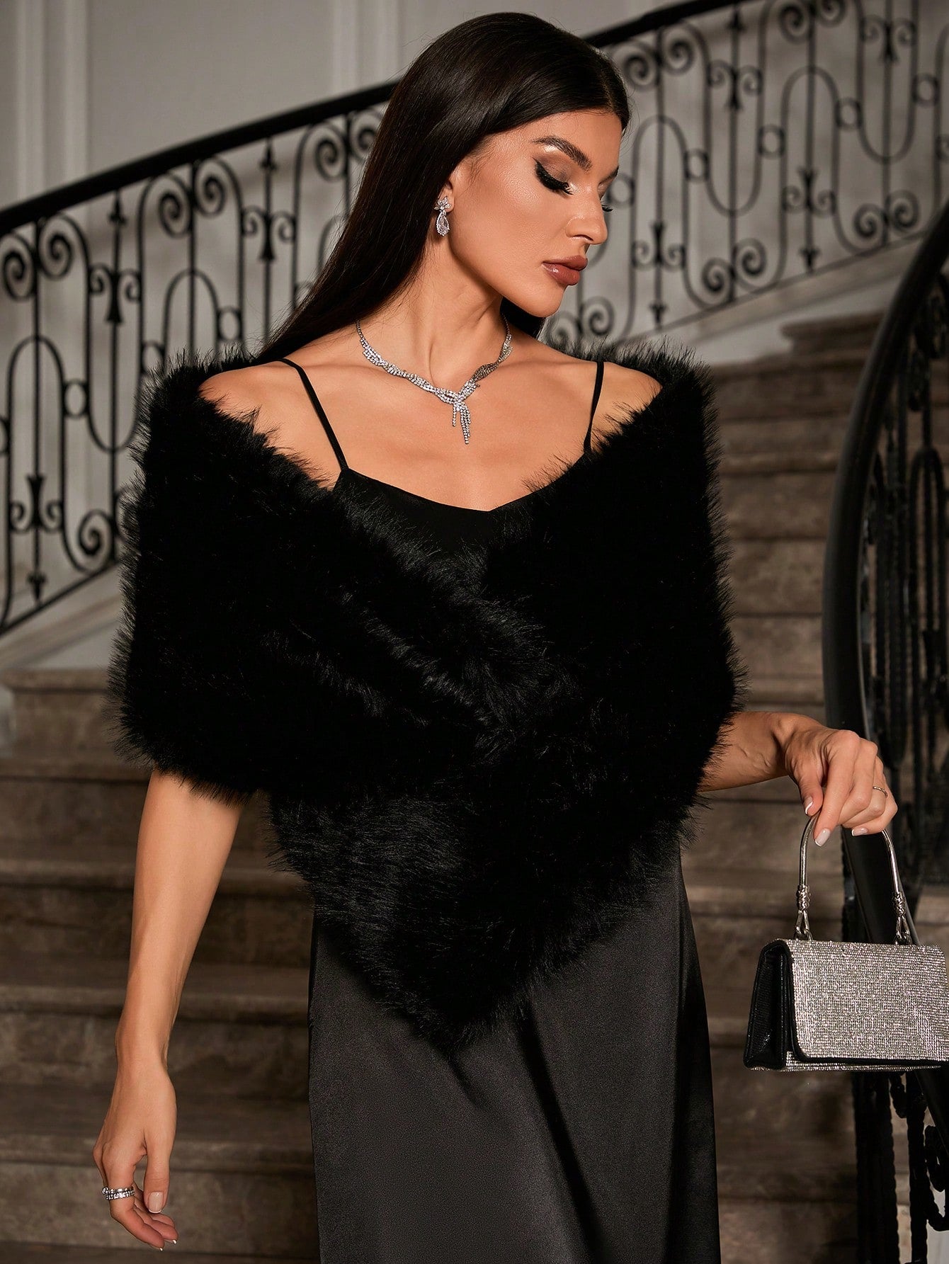Plush Fur Cape Coat