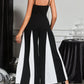 Elegant Party Black & White Color Block Jumpsuit
