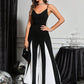 Elegant Party Black & White Color Block Jumpsuit