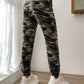 Camo Print Knot Front Letter Tape Sweatpants