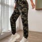 Camo Print Knot Front Letter Tape Sweatpants