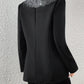Contrast Shawl Collar Single Button Blazer