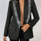 Contrast Shawl Collar Single Button Blazer