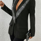 Contrast Shawl Collar Single Button Blazer