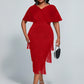 Plus Size  Elegant & Exquisite Red Fringed Long Dress