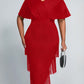Plus Size  Elegant & Exquisite Red Fringed Long Dress