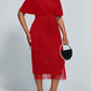 Plus Size  Elegant & Exquisite Red Fringed Long Dress