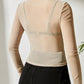 Mock Neck Mesh Top Without Bra