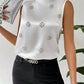 Elegant Sleeveless Shirt With Rhinestones