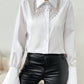 Rhinestone Tassel Ruffle Sleeve Shirt