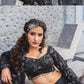 DEEPIKA BLACK SEQUENCE EMBROIDED NET LEHENGA