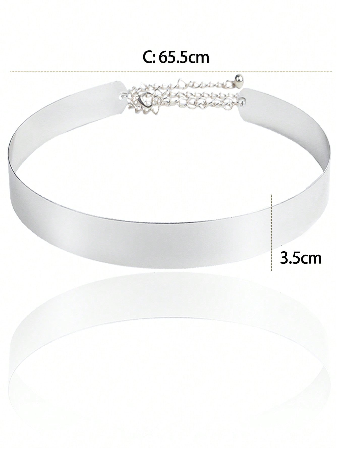 Metal Sleek Mirror Plate Waistband Belt