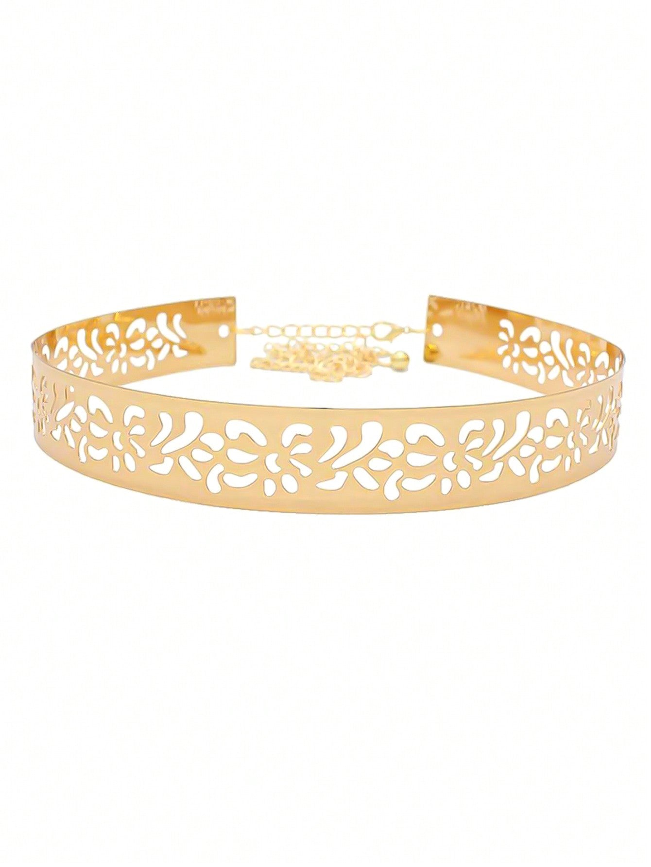 Metal Sleek Mirror Plate Waistband Belt