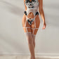 Color Block Lace Mesh Hollow Out Sexy Lingerie Set